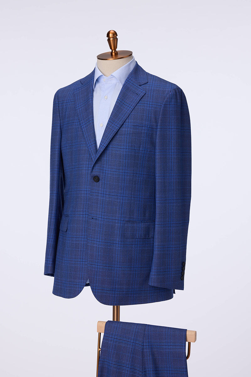 Single Breasted Plaid 100% Super 120's Wool