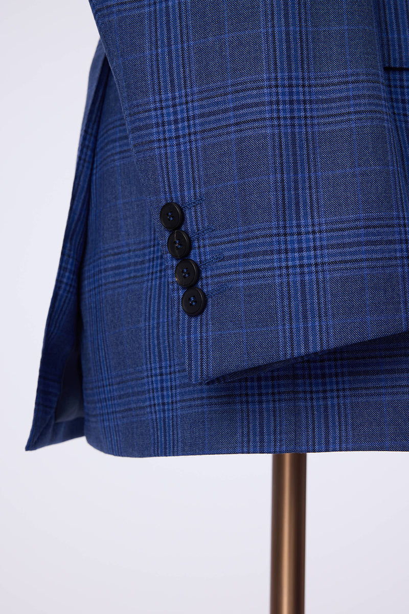 Single Breasted Plaid 100% Super 120's Wool