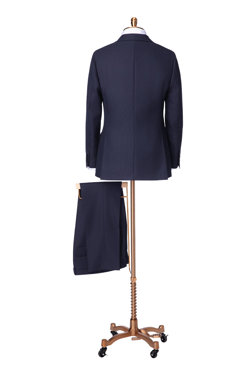 Double Breasted Navy bird's eye fabric 100% wool