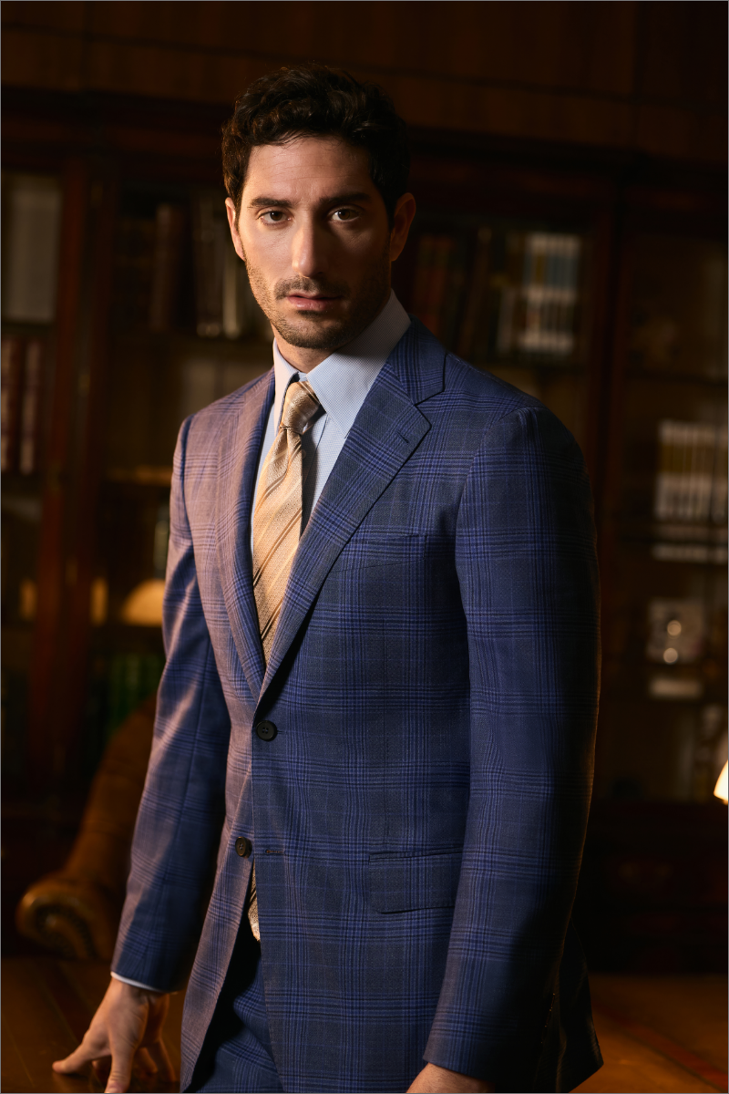 Single Breasted Plaid 100% Super 120's Wool
