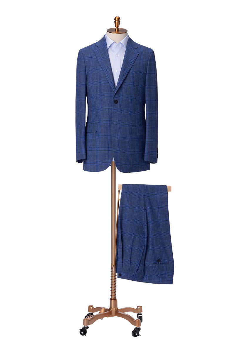 Single Breasted Plaid 100% Super 120's Wool