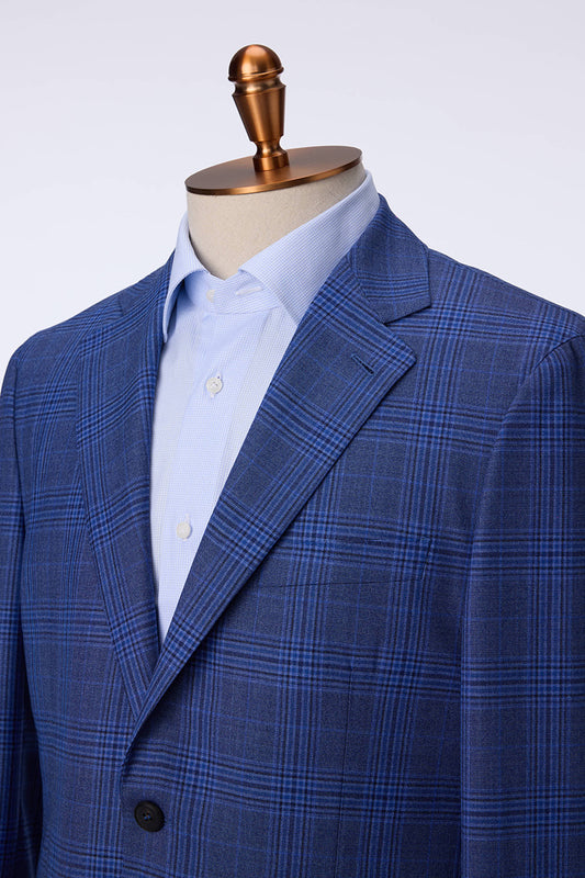 Single Breasted Plaid 100% Super 120's Wool