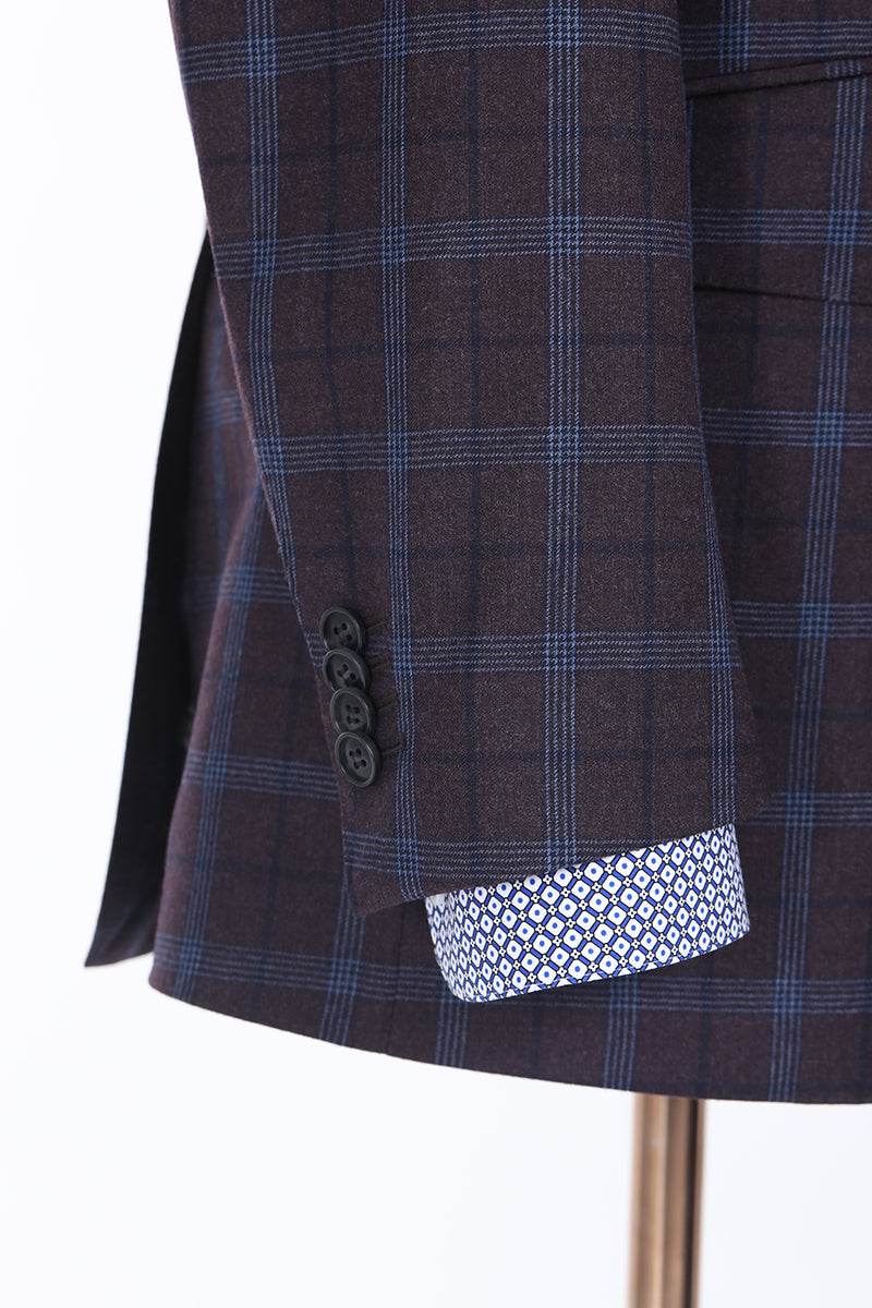 Grey W/ Blue Windowpane