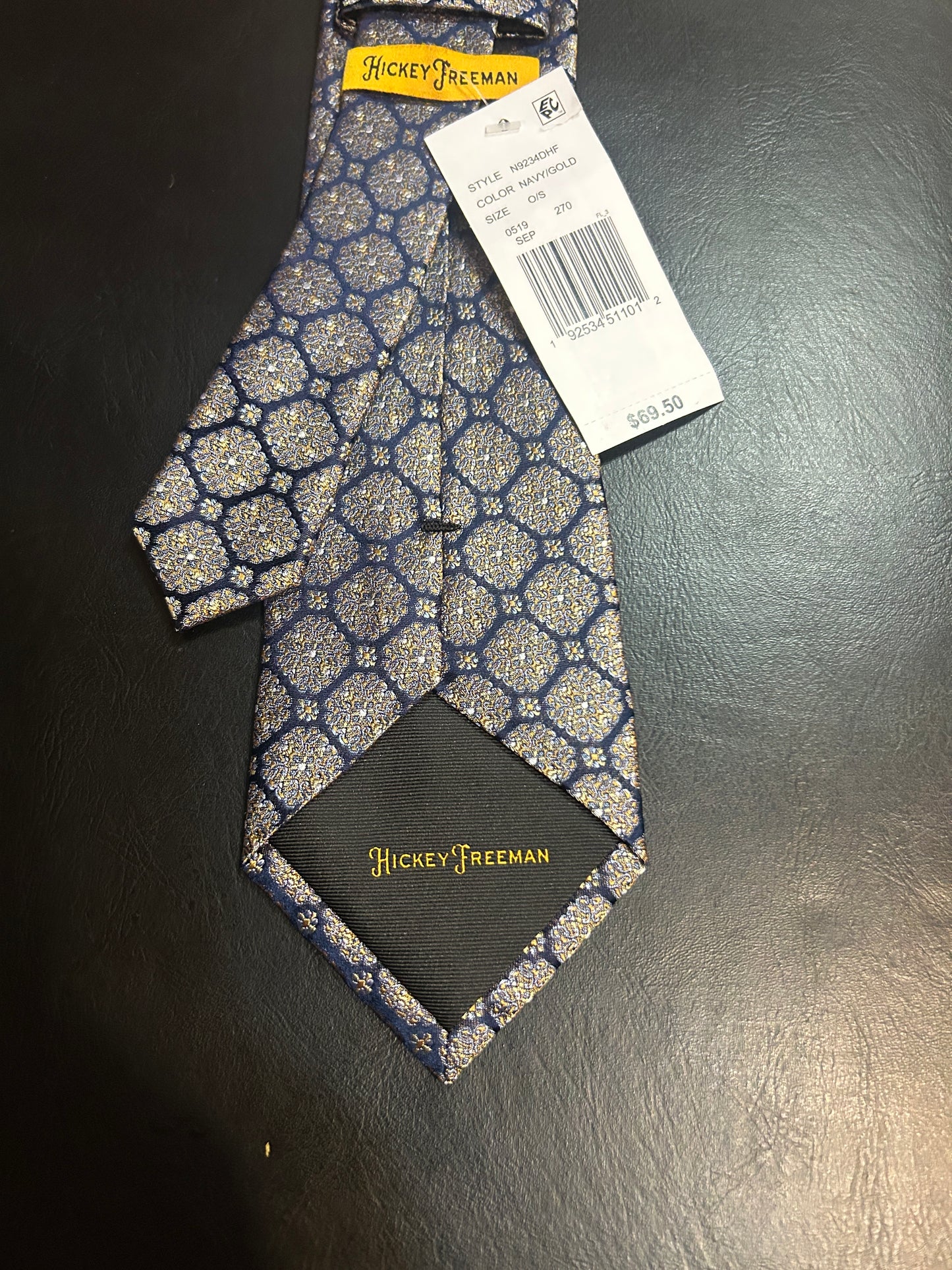Blue/Gold 100% Silk Tie
