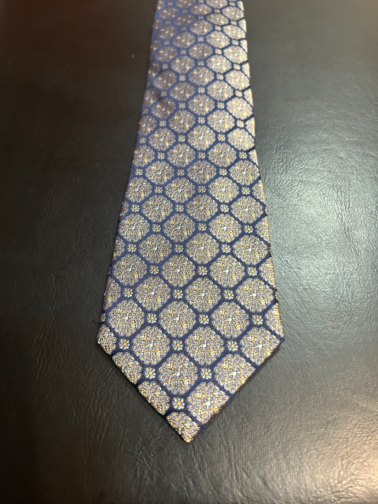 Blue/Gold 100% Silk Tie