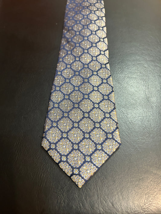 Blue/Gold 100% Silk Tie