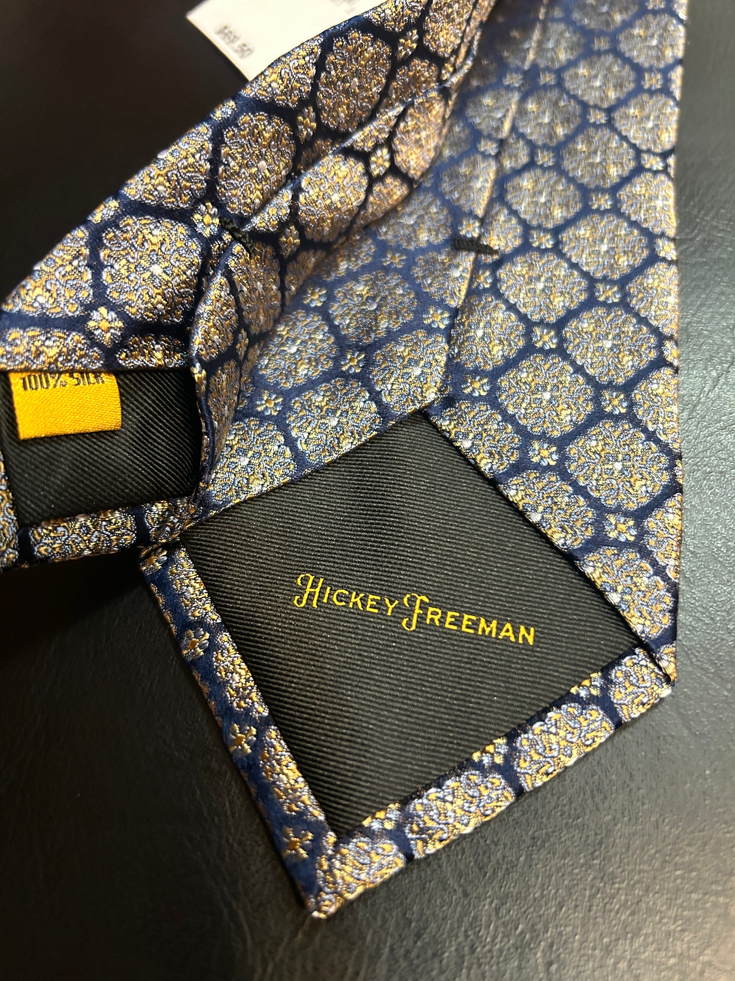 Blue/Gold 100% Silk Tie