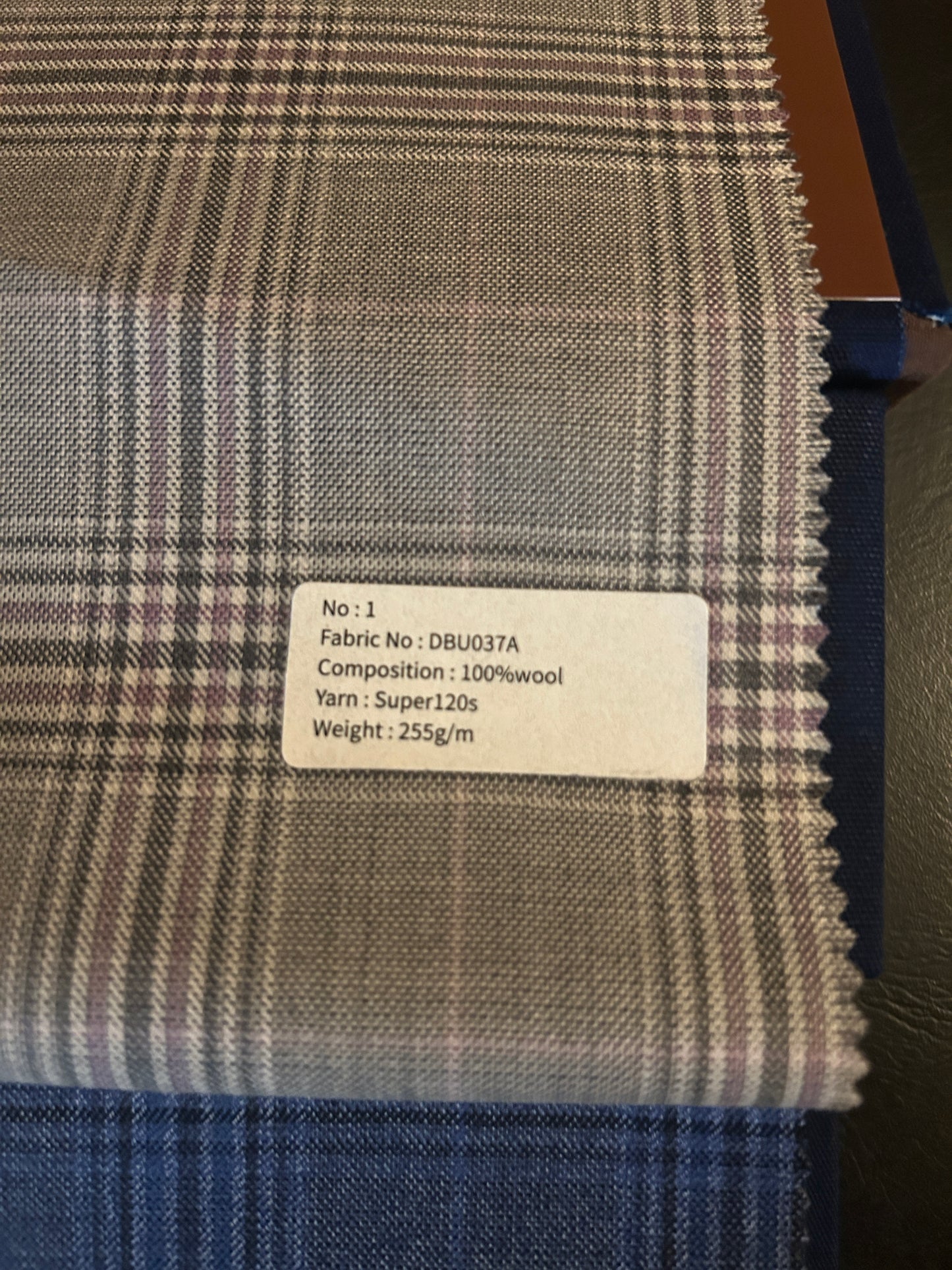 Single Breasted Plaid 100% Super 120's Wool