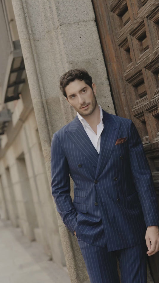 Grey Gold Pinstripe Suit